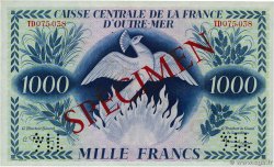 1000 Francs Phénix Spécimen AFRIQUE ÉQUATORIALE FRANÇAISE  1944 P.19s2 FDC