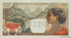 100 Francs La Bourdonnais Spécimen FRENCH EQUATORIAL AFRICA  1946 P.24s AU+