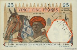 25 Francs Spécimen FRENCH WEST AFRICA  1933 P.22s fST