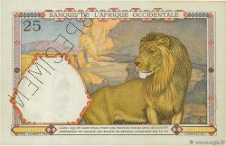 25 Francs Spécimen FRENCH WEST AFRICA  1933 P.22s AU