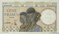 100 Francs FRENCH WEST AFRICA  1941 P.23 VZ+