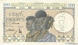100 Francs Spécimen FRENCH WEST AFRICA  1936 P.23s SC
