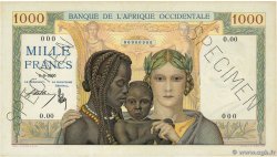 1000 Francs Spécimen FRENCH WEST AFRICA  1937 P.24s XF+