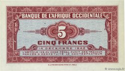 5 Francs Spécimen FRENCH WEST AFRICA  1942 P.28s1b ST