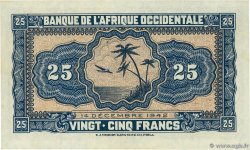 25 Francs FRENCH WEST AFRICA  1942 P.30a UNC