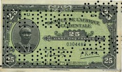 25 Francs Spécimen FRENCH WEST AFRICA  1942 P.30as EBC