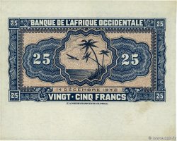 25 Francs FRENCH WEST AFRICA  1942 P.30b- UNC-