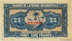 25 Francs Spécimen FRENCH WEST AFRICA  1942 P.30s q.FDC