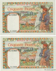50 Francs Consécutifs ALGERIA  1942 P.087 UNC-