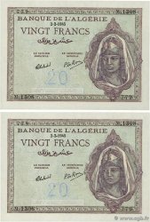 20 Francs Consécutifs ALGERIA  1945 P.092b UNC