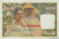 1000 Francs COMOROS  1963 P.05b XF-