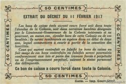 50 Centimes IVORY COAST  1917 P.01b UNC-
