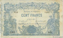 100 Francs type 1862 - Bleu à indices Noirs FRANCE  1870 F.A39.06 F-