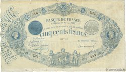 500 Francs type 1863 - Bleu à indices Noirs FRANCE  1870 F.A40.03 VG