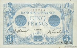 5 Francs BLEU FRANCIA  1916 F.02.42 AU+