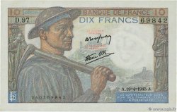 10 Francs MINEUR FRANCE  1945 F.08.13 UNC-