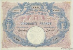 50 Francs BLEU ET ROSE FRANCE  1916 F.14.29 TTB+