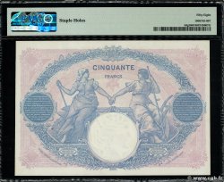 50 Francs BLEU ET ROSE FRANCIA  1924 F.14.37 AU
