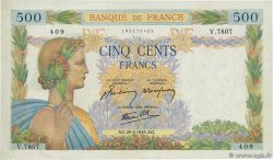 500 Francs LA PAIX FRANCE  1943 F.32.45 AU-