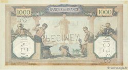 1000 Francs CÉRÈS ET MERCURE Spécimen FRANKREICH  1927 F.37.01Sp VZ