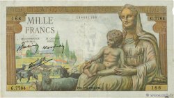 1000 Francs DÉESSE DÉMÉTER FRANCE  1943 F.40.33 TB+