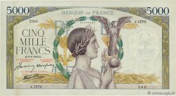 5000 Francs VICTOIRE Impression à plat FRANKREICH  1944 F.46.51 VZ