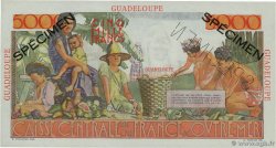 5000 Francs Schoelcher Spécimen GUADELOUPE  1952 P.38s UNC-