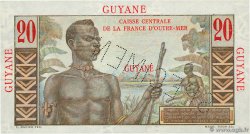 20 Francs Émile Gentil Spécimen FRENCH GUIANA  1946 P.21s AU