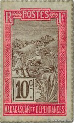 10 Centimes Chien MADAGASCAR  1916 P.010 AU