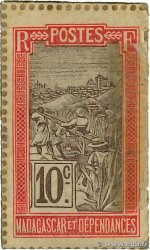 10 Centimes Zébu MADAGASCAR  1916 P.017 TTB