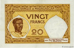 20 Francs MADAGASCAR  1937 P.037 q.AU