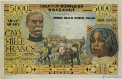 5000 Francs - 1000 Ariary MADAGASCAR  1955 P.055 MBC
