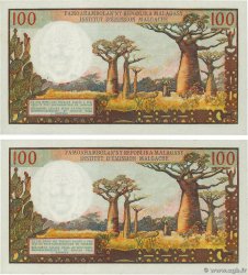 100 Francs - 20 Ariary Consécutifs MADAGASCAR  1964 P.057a UNC