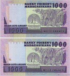 1000 Francs - 200 Ariary Lot MADAGASCAR  1983 P.068a/b NEUF