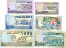 500 Francs - 100 Ariary au 25000 Francs - 5000 Ariary Lot MADAGASCAR  1988 P.071 au P.074A UNC-