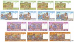 500 Francs - 100 Ariary au 10000 Francs - 2000 Ariary Lot MADAGASCAR  1995 P.075 au P.079 UNC-