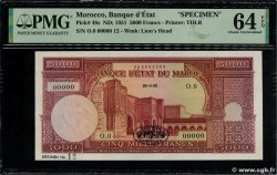 5000 Francs Spécimen MOROCCO  1951 P.48s UNC-