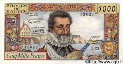 5000 Francs HENRI IV FRANCE  1957 F.49.03 SUP+