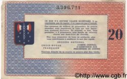 20 Francs BON DE SOLIDARITE FRANCE regionalism and various  1941 KL.08C XF