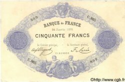 50 Francs INDICES NOIRS FRANCE  1882 F.A38.12 TTB+
