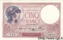 5 Francs FEMME CASQUÉE modifié FRANCE  1939 F.04.11 pr.NEUF