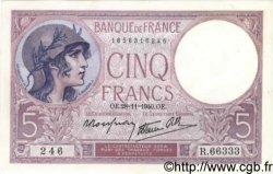 5 Francs FEMME CASQUÉE modifié FRANCE  1939 F.04.15 pr.NEUF