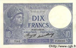 10 Francs MINERVE FRANCE  1937 F.06.18 pr.NEUF