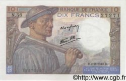 10 Francs MINEUR FRANCE  1943 F.08.09 SPL