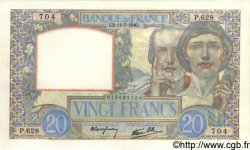 20 Francs TRAVAIL ET SCIENCE FRANCE  1940 F.12.04 pr.SPL