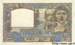 20 Francs TRAVAIL ET SCIENCE FRANCE  1941 F.12.14 SUP
