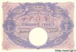 50 Francs BLEU ET ROSE FRANCE  1914 F.14.27 SUP