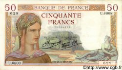 50 Francs CÉRÈS modifié FRANCE  1937 F.18.02