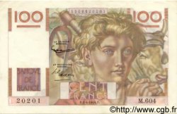 100 Francs JEUNE PAYSAN FRANCE  1954 F.28.43 SUP+