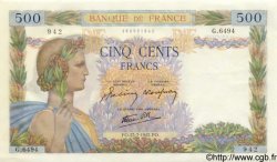 500 Francs LA PAIX FRANCE  1942 F.32.38 pr.NEUF